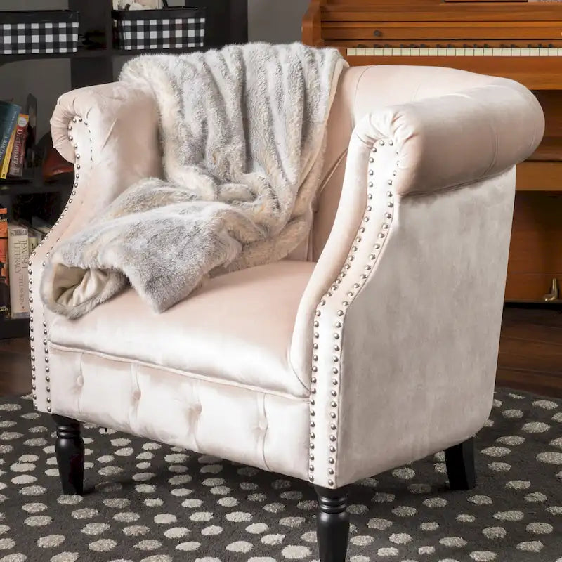 Fauteuil club en velours
