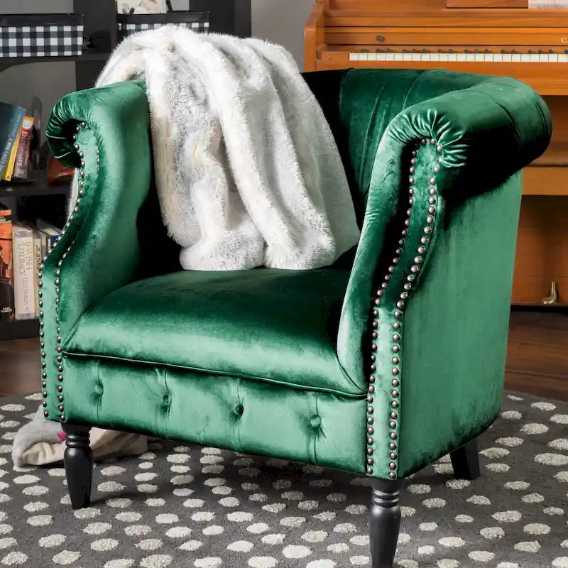 Fauteuil club en velours