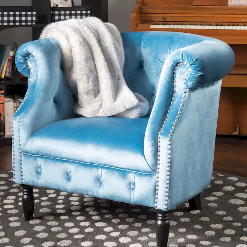 Fauteuil club en velours