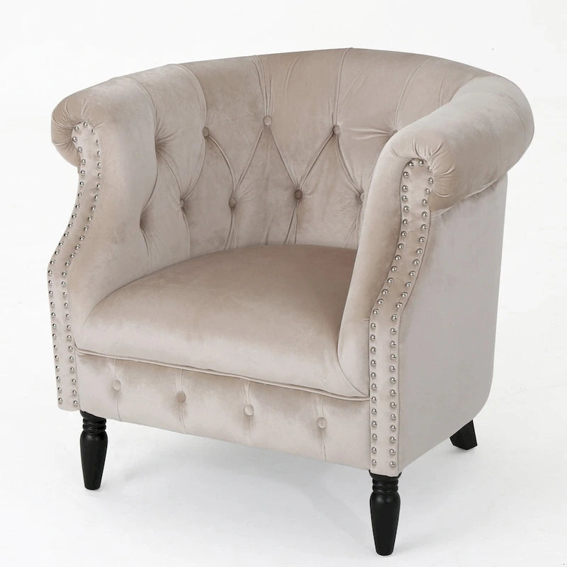 Fauteuil club en velours