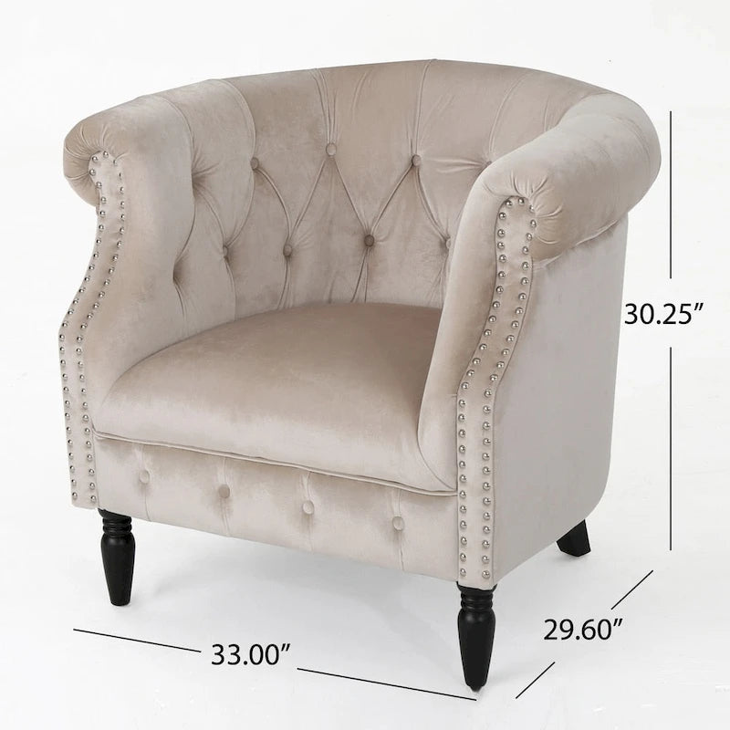 Fauteuil club en velours