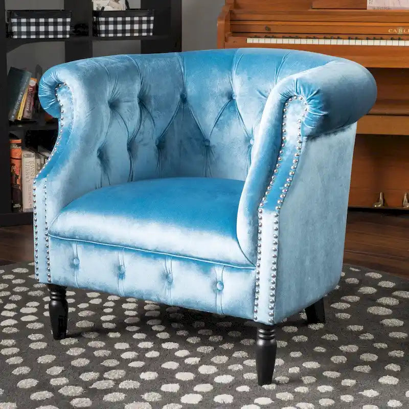Fauteuil club en velours