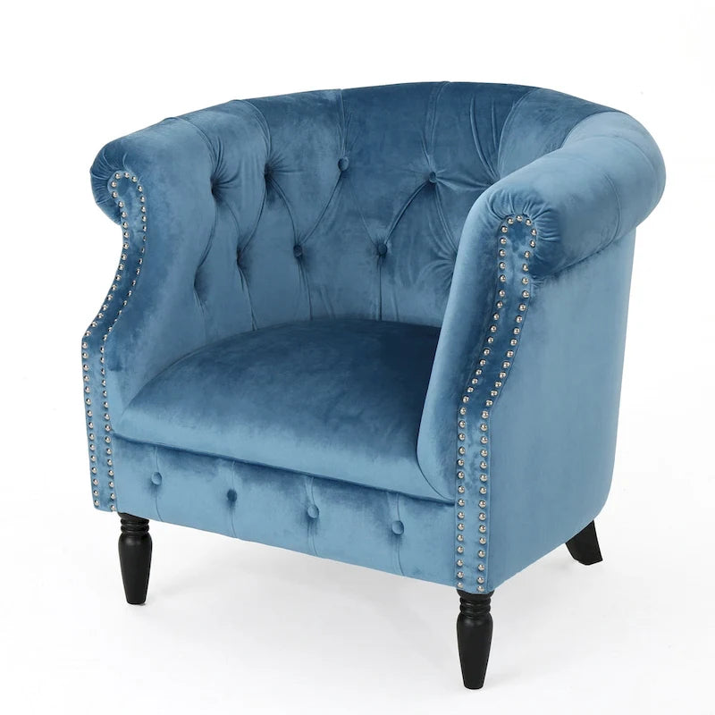 Fauteuil club en velours