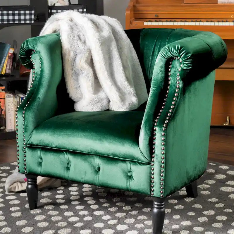 Fauteuil club en velours
