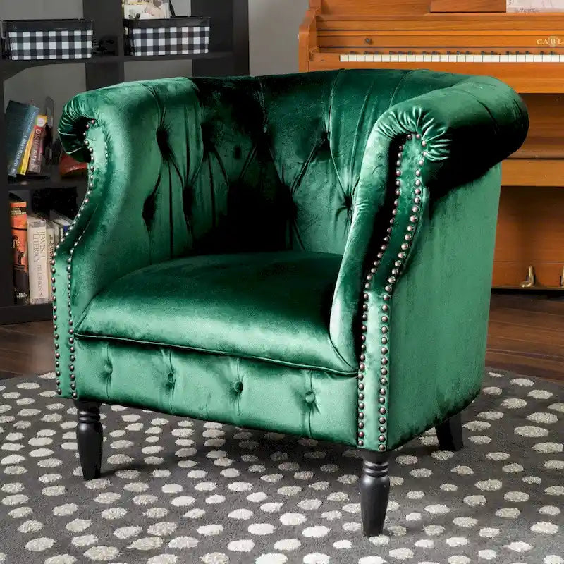 Fauteuil club en velours