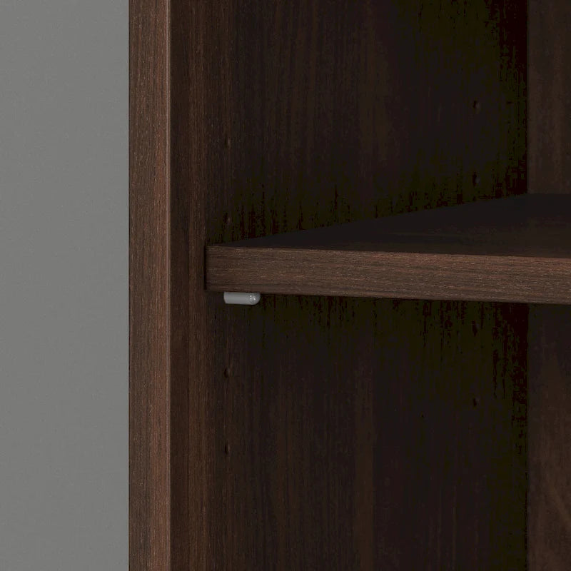 Bibliothèque haute à 5 étagères avec portes d'armoire