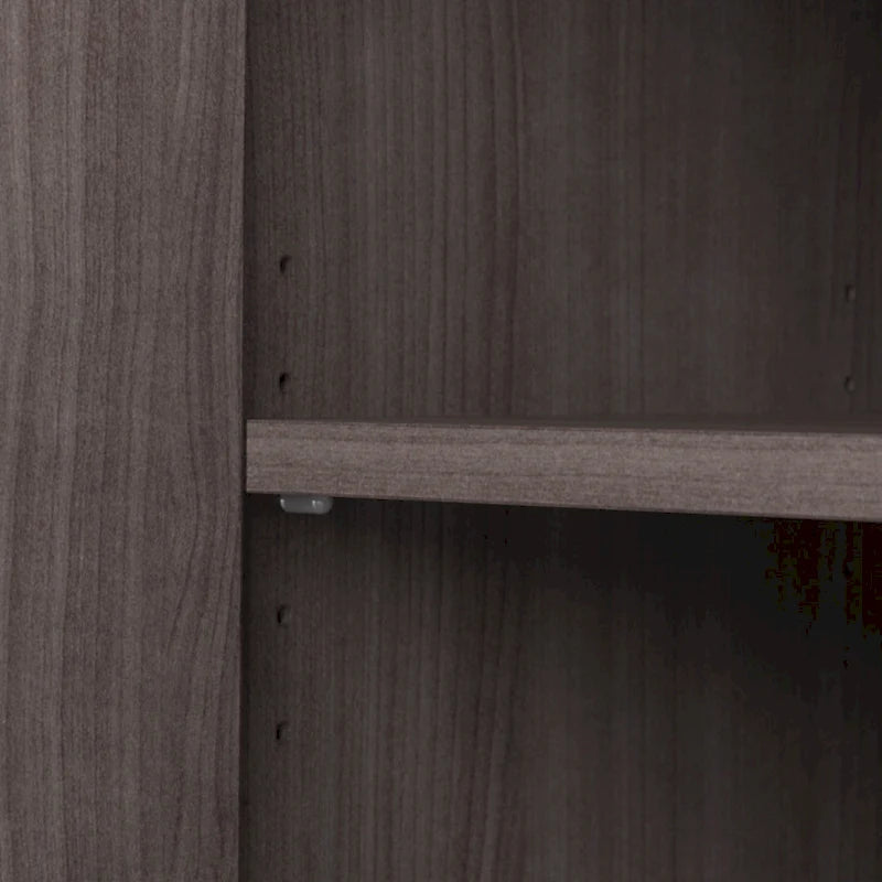 Bibliothèque haute à 5 étagères avec portes d'armoire