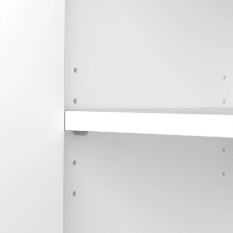 Bibliothèque haute à 5 étagères avec portes d'armoire
