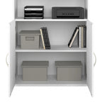 Bibliothèque haute à 5 étagères avec portes d'armoire