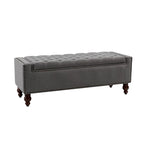 Banc de rangement capitonné classique avec garnitures cloutées