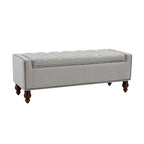 Banc de rangement capitonné classique avec garnitures cloutées