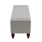 Banc de rangement capitonné classique avec garnitures cloutées