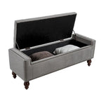 Banc de rangement capitonné classique avec garnitures cloutées