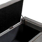 Banc de rangement capitonné classique avec garnitures cloutées