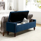Banc de rangement capitonné classique avec garnitures cloutées