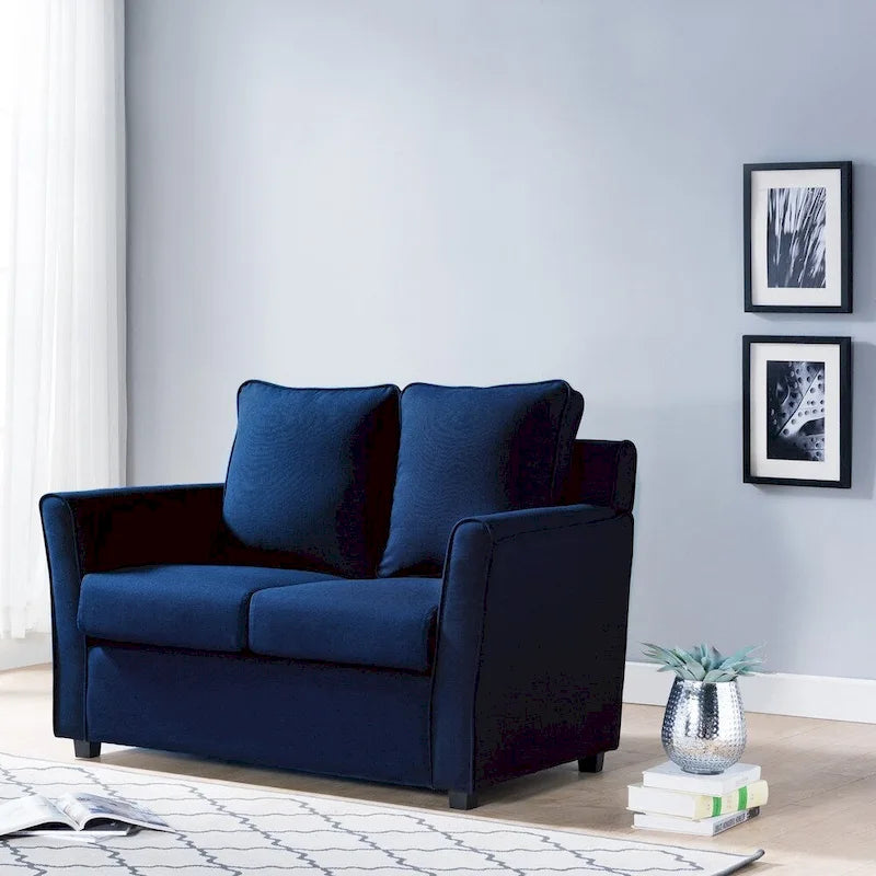 Causeuse contemporaine avec accoudoirs évasés