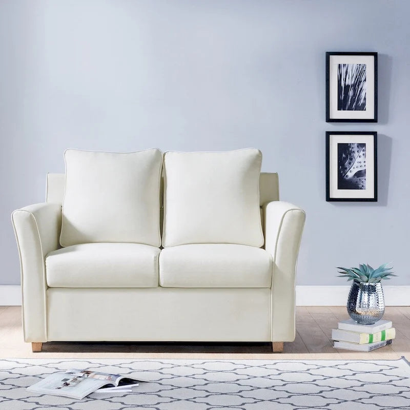 Causeuse contemporaine avec accoudoirs évasés
