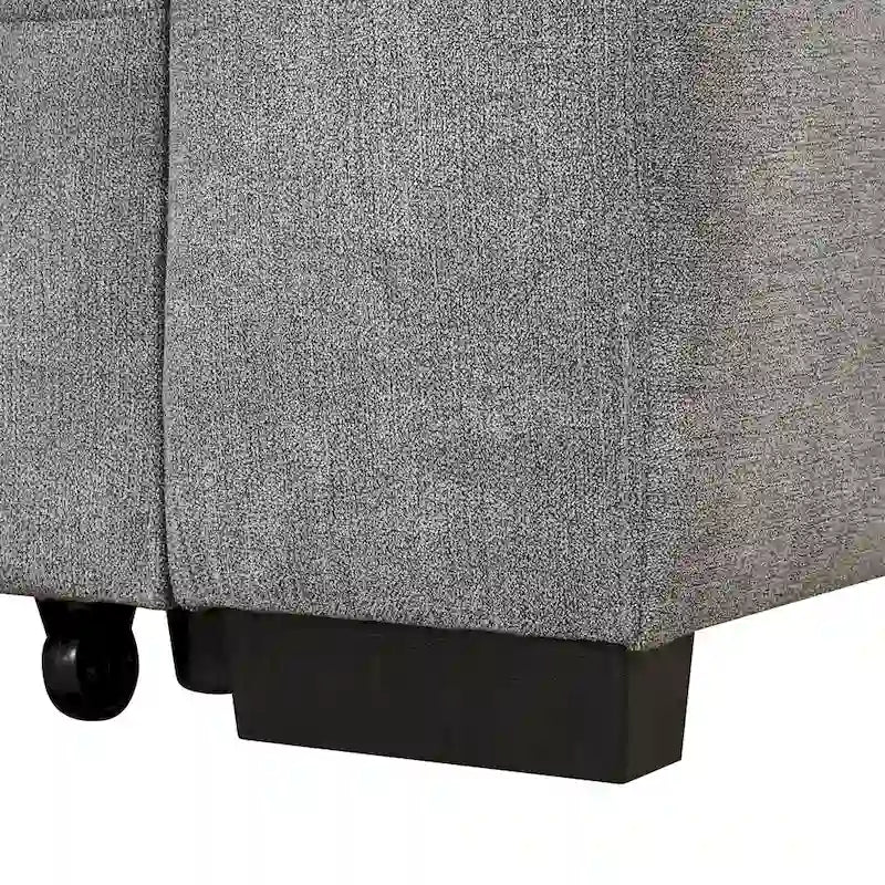 Canapé-lit gigogne 2-en-1 avec pouf de rangement