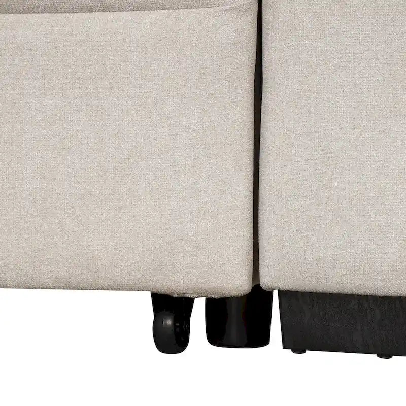 Canapé-lit gigogne 2-en-1 avec pouf de rangement