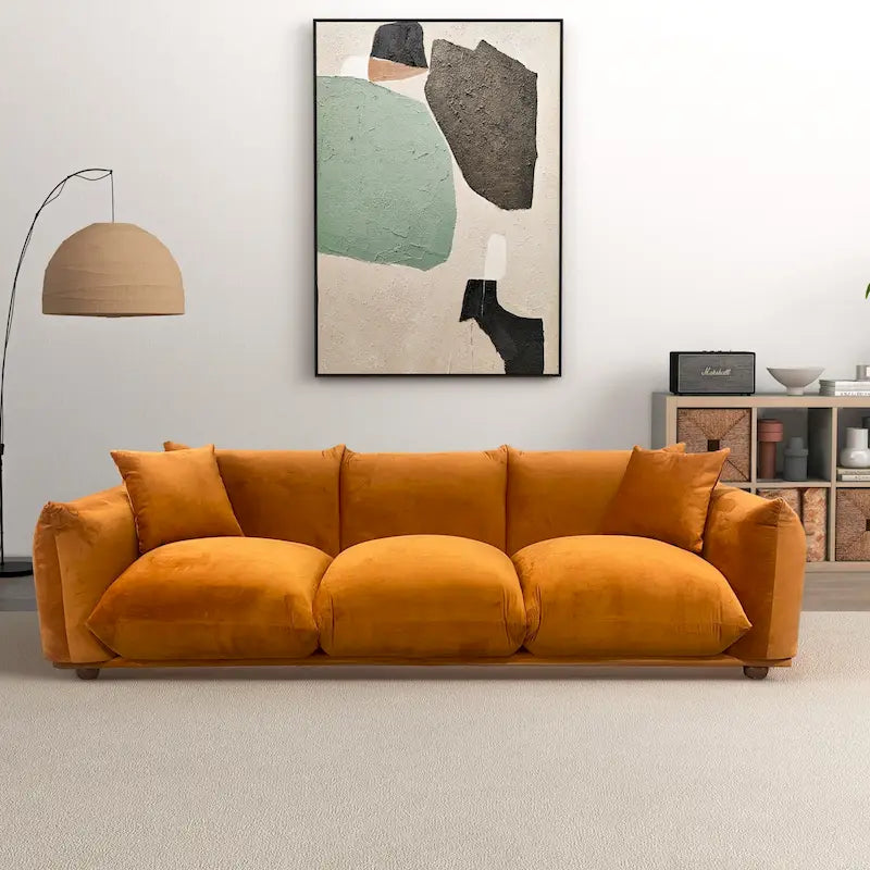 Canapé en Boucle/Velours Mid-Century Moderne