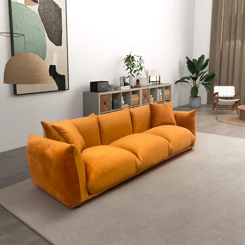 Canapé en Boucle/Velours Mid-Century Moderne