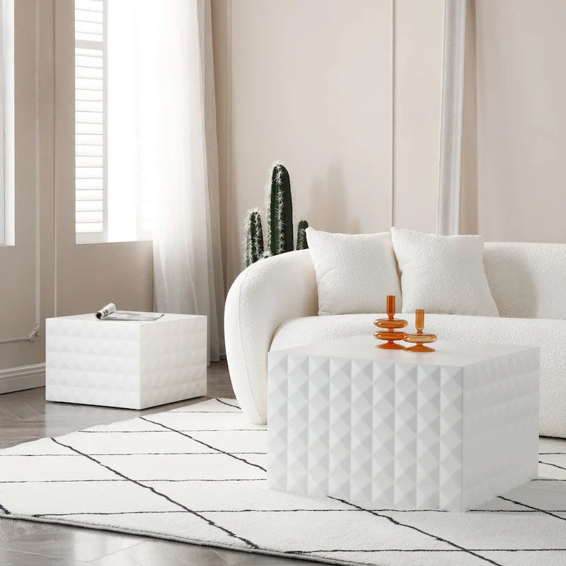 Tables d'appoint gigognes carrées pour salon, lot de 2