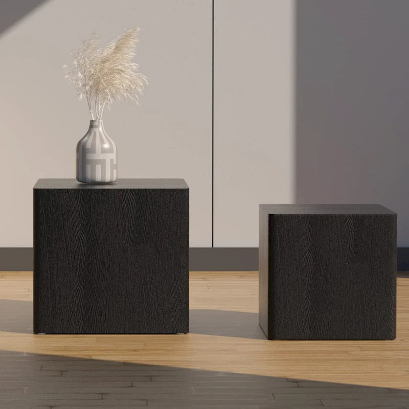 Tables d'appoint gigognes carrées pour salon, lot de 2