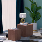 Tables d'appoint gigognes carrées pour salon, lot de 2