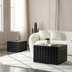 Tables d'appoint gigognes carrées pour salon, lot de 2
