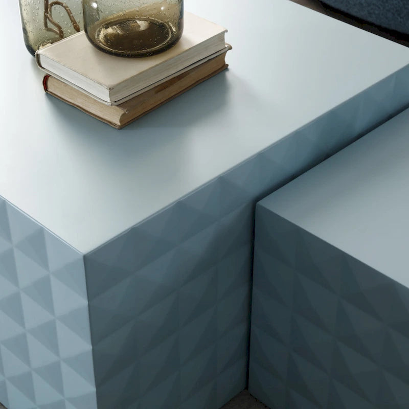 Tables d'appoint gigognes carrées pour salon, lot de 2