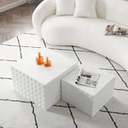 Tables d'appoint gigognes carrées pour salon, lot de 2