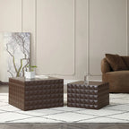 Tables d'appoint gigognes carrées pour salon, lot de 2