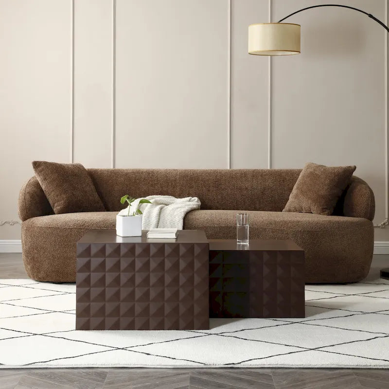 Tables d'appoint gigognes carrées pour salon, lot de 2