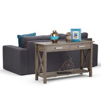Console/Table basse contemporaine en bois massif de 120 cm de large