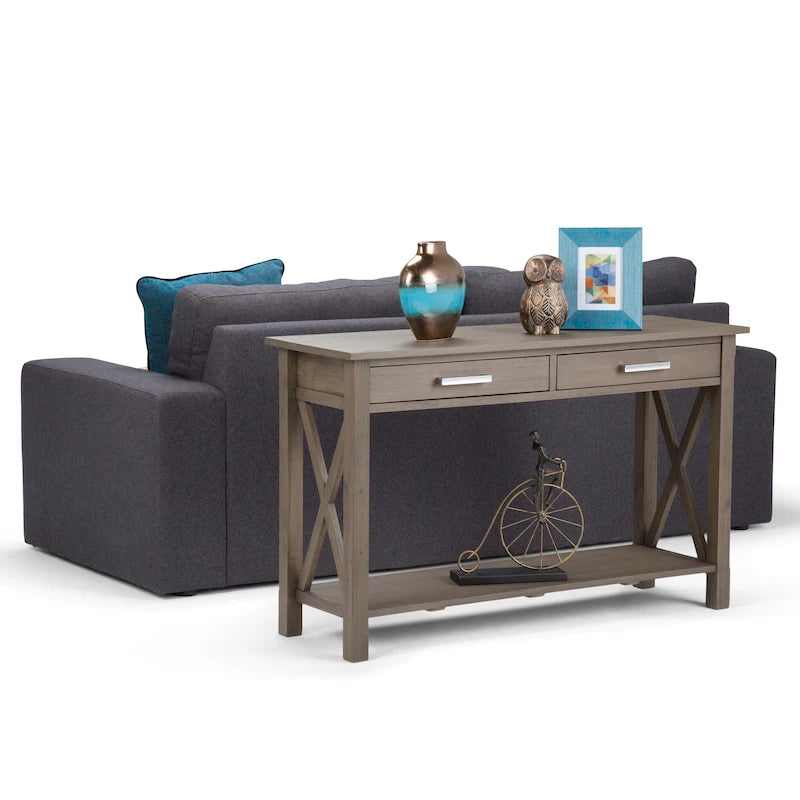 Console/Table basse contemporaine en bois massif de 120 cm de large