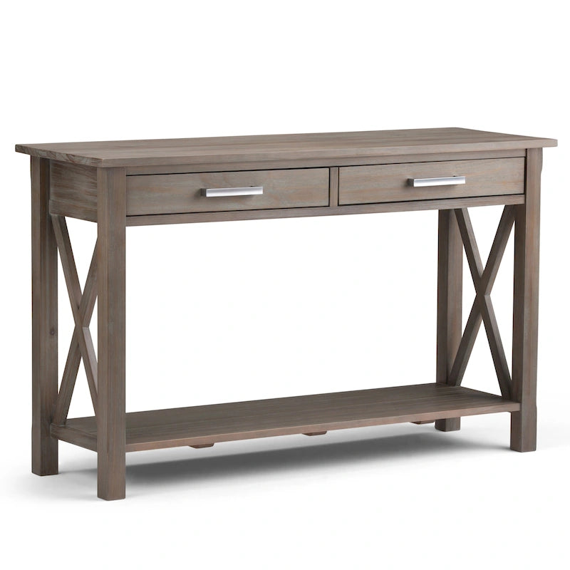 Console/Table basse contemporaine en bois massif de 120 cm de large