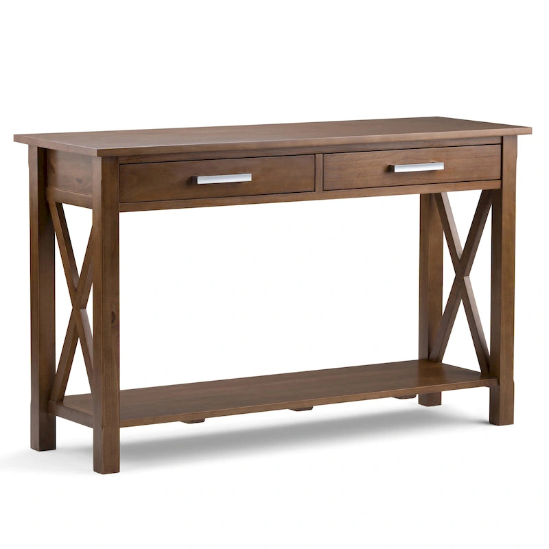 Console/Table basse contemporaine en bois massif de 120 cm de large