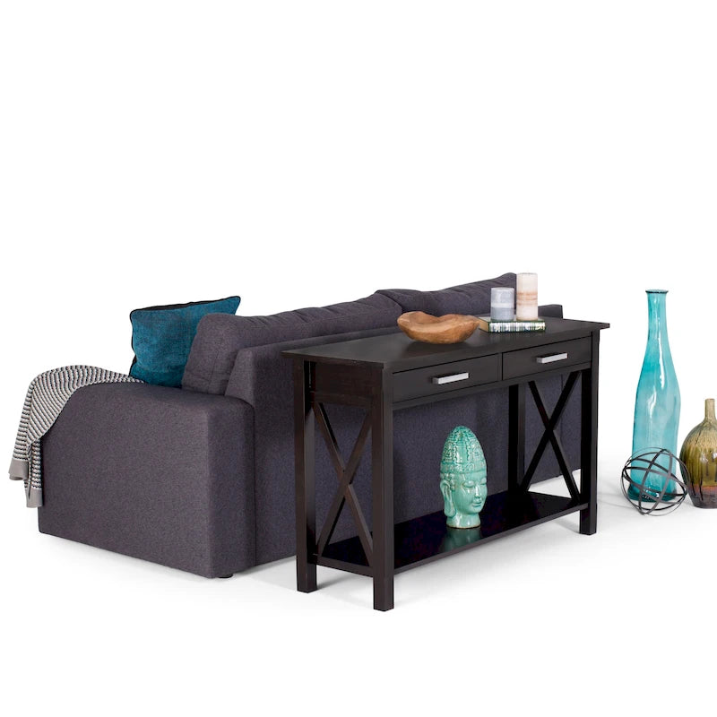 Console/Table basse contemporaine en bois massif de 120 cm de large