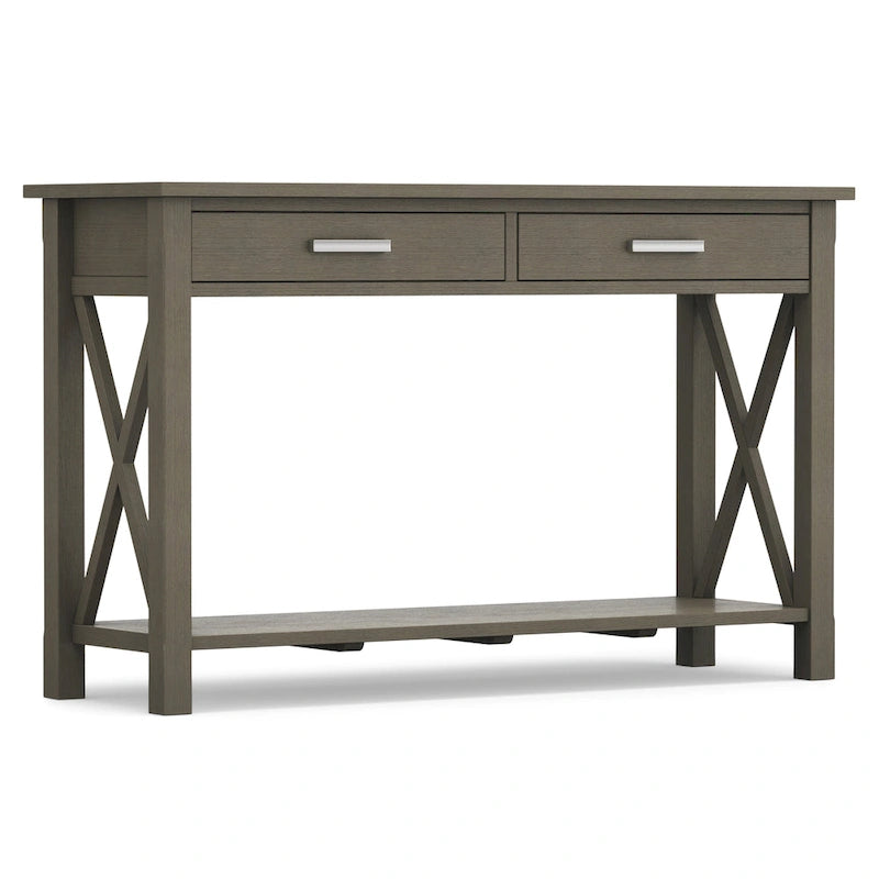 Console/Table basse contemporaine en bois massif de 120 cm de large