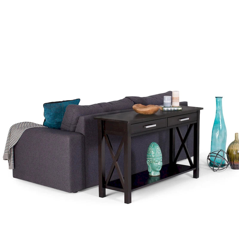 Console/Table basse contemporaine en bois massif de 120 cm de large