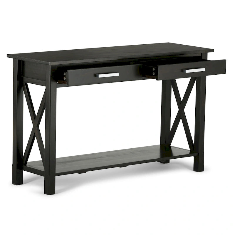Console/Table basse contemporaine en bois massif de 120 cm de large