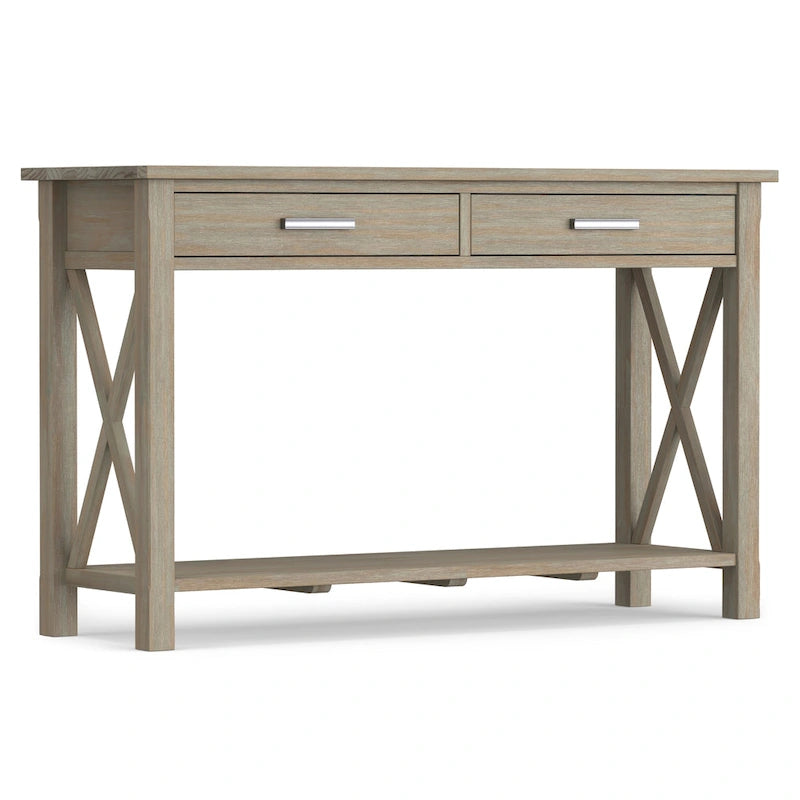 Console/Table basse contemporaine en bois massif de 120 cm de large