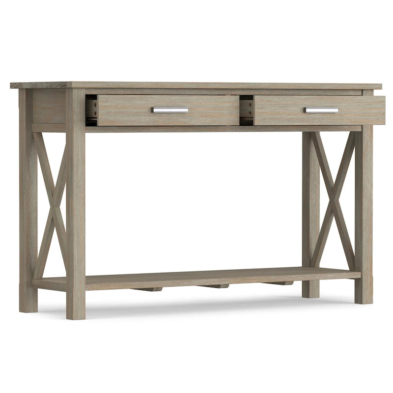 Console/Table basse contemporaine en bois massif de 120 cm de large