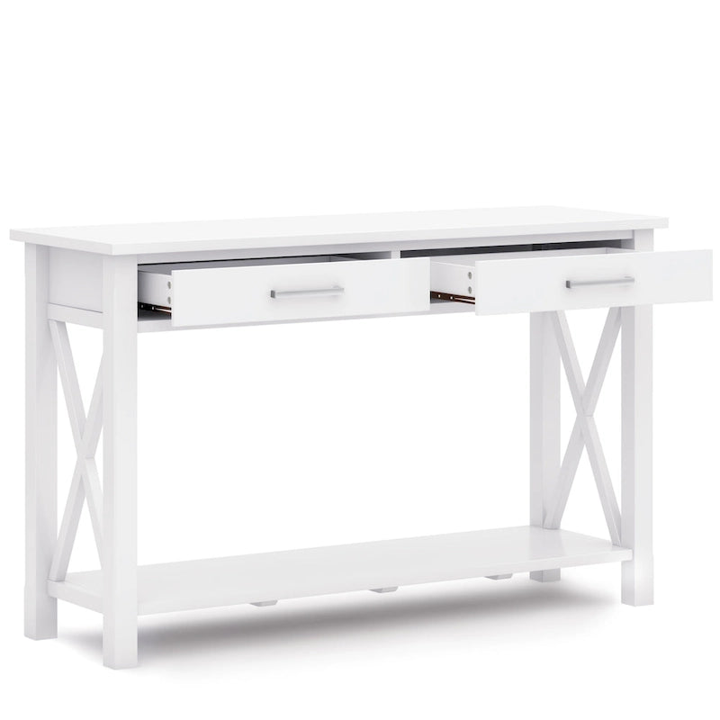 Console/Table basse contemporaine en bois massif de 120 cm de large