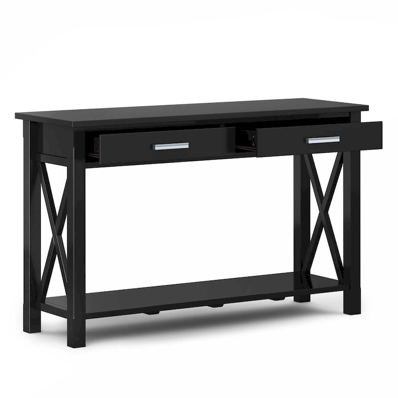 Console/Table basse contemporaine en bois massif de 120 cm de large