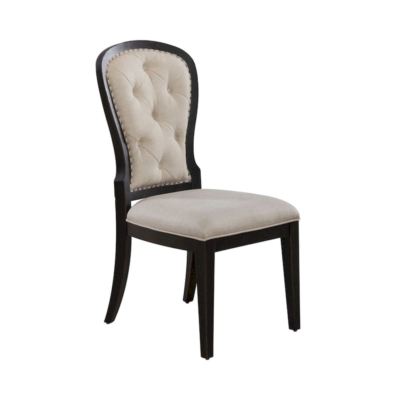 Chaise d'appoint capitonnée (lot de 2)