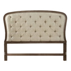 Tête de lit capitonnée de panneau grand lit taupe poudré