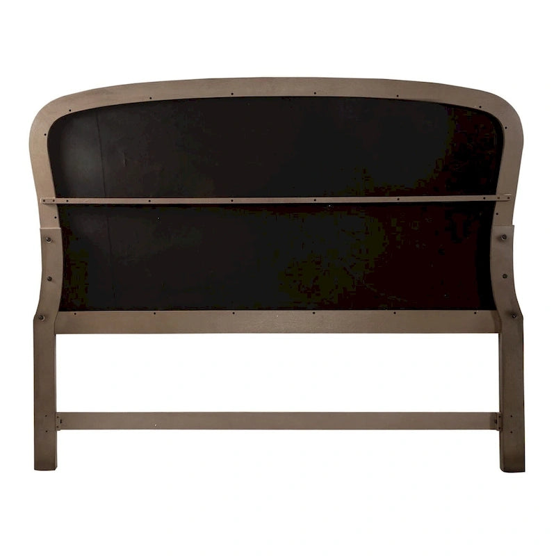 Tête de lit capitonnée de panneau grand lit taupe poudré
