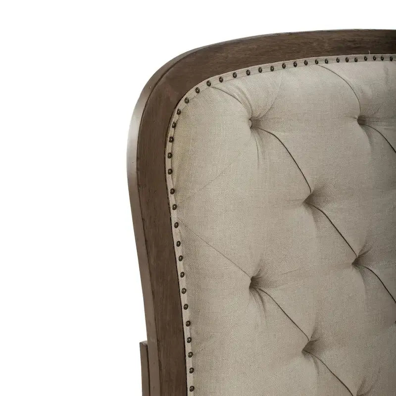 Tête de lit capitonnée de panneau grand lit taupe poudré