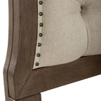 Tête de lit capitonnée de panneau grand lit taupe poudré